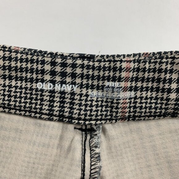 Old Navy Black & Tan Tartan Stretch Canvas Skinny Pixie Pant 12 - Picture 5 of 8